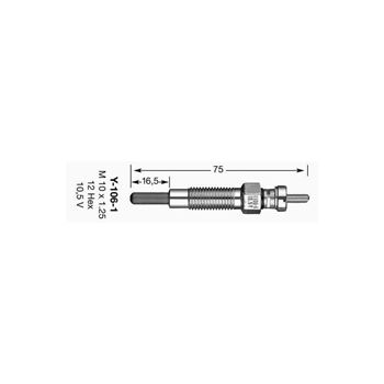 bujias de coche - Bujía de precalentamiento NGK Y-106-1 | 6525