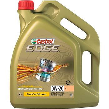 aceite de motor coche - Castrol Edge Titanium 0w20 V 5L