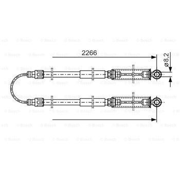 palancas cables frenado - Cable de accionamiento, freno de estacionamiento BOSCH 1987482047