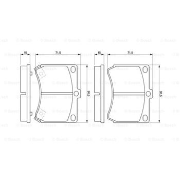 pastillas de freno coche - (BP543) Pastilla de freno BOSCH 0986460974