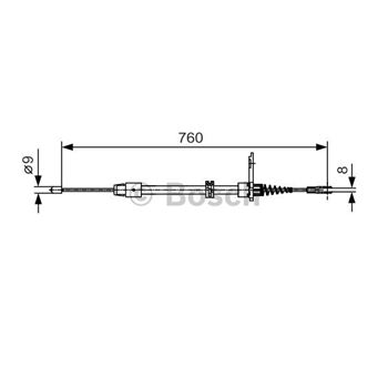 palancas cables frenado - Cable de accionamiento, freno de estacionamiento BOSCH 1987482022