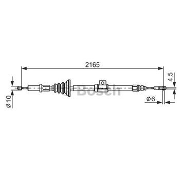 palancas cables frenado - Cable de accionamiento, freno de estacionamiento BOSCH 1987482105