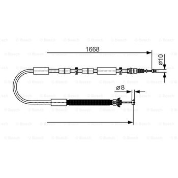 palancas cables frenado - Cable de accionamiento, freno de estacionamiento BOSCH 1987477911