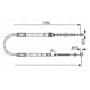 palancas cables frenado - Cable de accionamiento, freno de estacionamiento BOSCH 1987477540