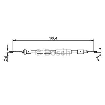 palancas cables frenado - Cable de accionamiento, freno de estacionamiento BOSCH 1987477591