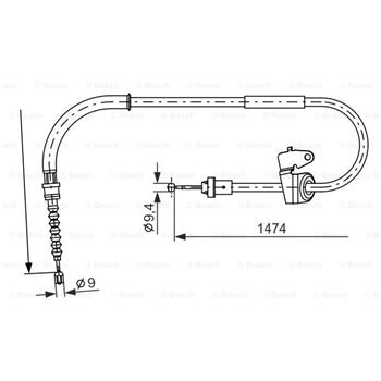 palancas cables frenado - Cable de accionamiento, freno de estacionamiento BOSCH 1987482229