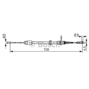 palancas cables frenado - Cable de accionamiento, freno de estacionamiento BOSCH 1987482301