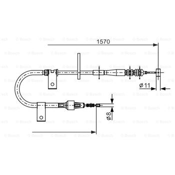 palancas cables frenado - Cable de accionamiento, freno de estacionamiento BOSCH 1987477875