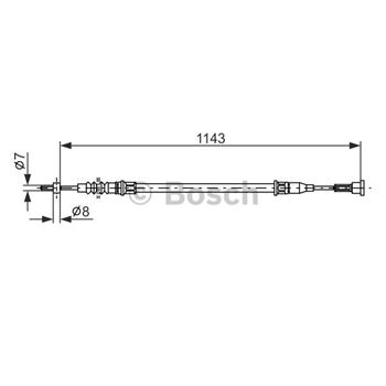 palancas cables frenado - Cable de accionamiento, freno de estacionamiento BOSCH 1987482139