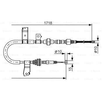 palancas cables frenado - Cable de accionamiento, freno de estacionamiento BOSCH 1987482086